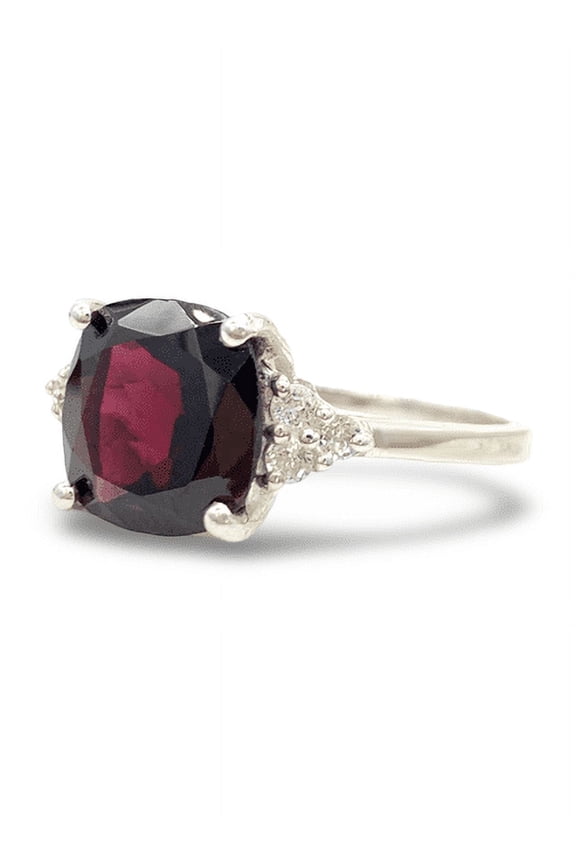 Natural Red Garnet -Fine Quality Mozambique Garnet Ring For Women-925 Solid Sterling Silver-Genuine Garnet Birthstone Unique Ring