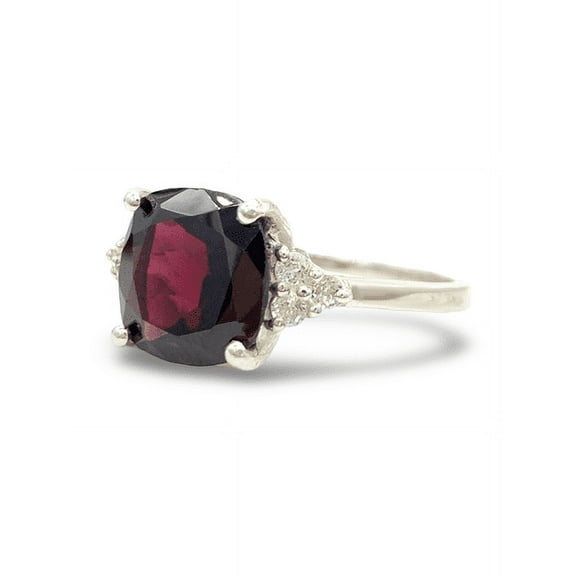 Natural Red Garnet Ring-Fine Quality Mozambique Garnet Ring-Genuine Garnet Birthstone Unique Ring-925 Solid Sterling Silver Ring-Ring