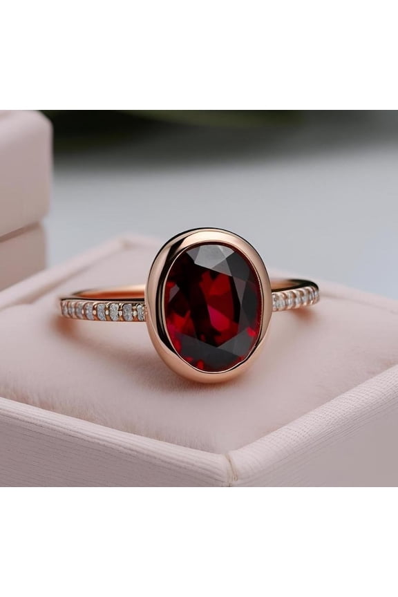 Natural Red Garnet Ring Garnet Ring-Genuine Garnet Birthstone Unique Ring-925 Solid Sterling Silver Ring-Ring