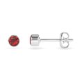 thumbnail image 1 of Natural Red Garnet Round Shape Stud Earrings in Sterling Silver for Women, January Birthstone Jewelry for Her Birthday, Wedding Anniversary, Christmas, Mothers Day, 1 of 6