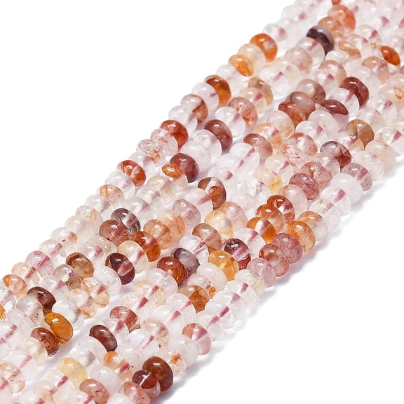 Natural Red Hematoid Quartz/Ferruginous Quartz Beads Strands Fire Quartz Disc 4x1.5~2mm Hole: 0.5mm about 96pcs/strand 15.55''(39.5cm)