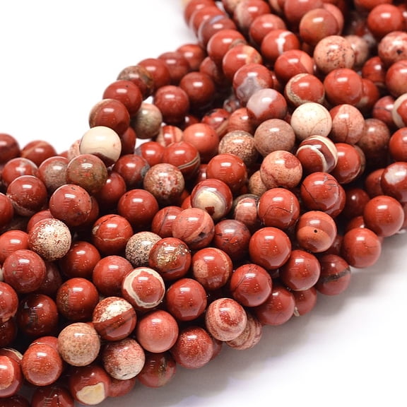 Natural Red Jasper Beads Strands Round 8mm Hole: 1mm 48pcs/strand 14.9 inch