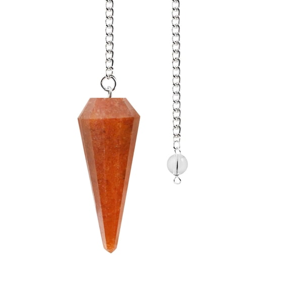 Natural Red Jasper Crystal Gemstone Rock Pendulum - Red Color - Hexagonal Pointed, Dowsing, Divination, Reiki Charged, Chakra Healing