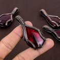 thumbnail image 1 of Natural Red Labradorite Gemstone Handmade Copper Wire Wrap Pendant 2.75", 1 of 2