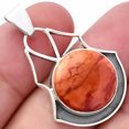 thumbnail image 1 of Natural Red Mookaite 925 Sterling Silver Pendant Jewelry P-1197 SDP144755, 1 of 5