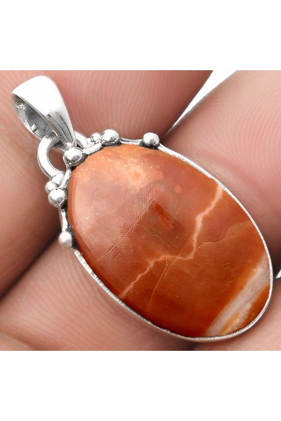 Natural Red Mookaite 925 Sterling Silver Pendant Jewelry P-1349 SDP109954
