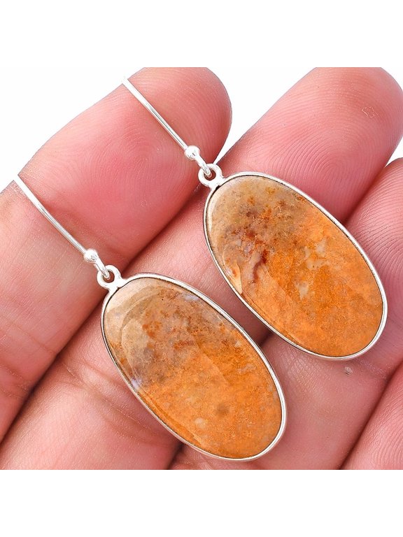 Natural Moss Agate 925 Sterling Silver Earrings Jewelry E-1001 SDE79999
