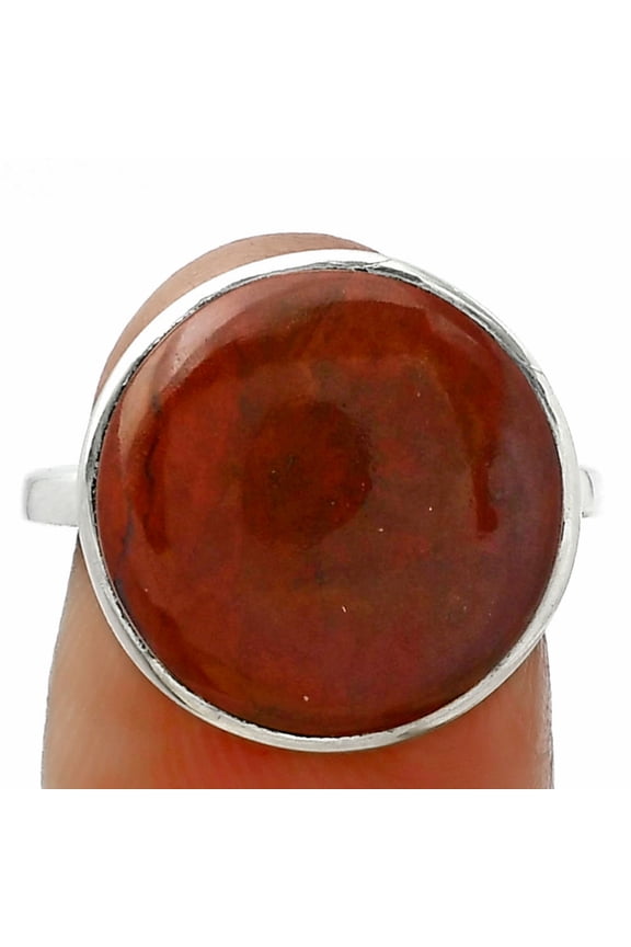 Natural Red Moss Agate 925 Sterling Silver Ring s.6.5 Jewelry R-1001 SDR155611