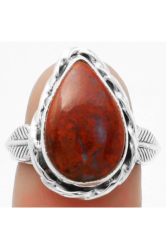 Natural Red Moss Agate 925 Sterling Silver Ring s.7 Jewelry R-1083 SDR170931