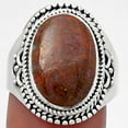 thumbnail image 1 of Natural Red Moss Agate 925 Sterling Silver Ring s.8.5 Jewelry SDR158809, 1 of 4