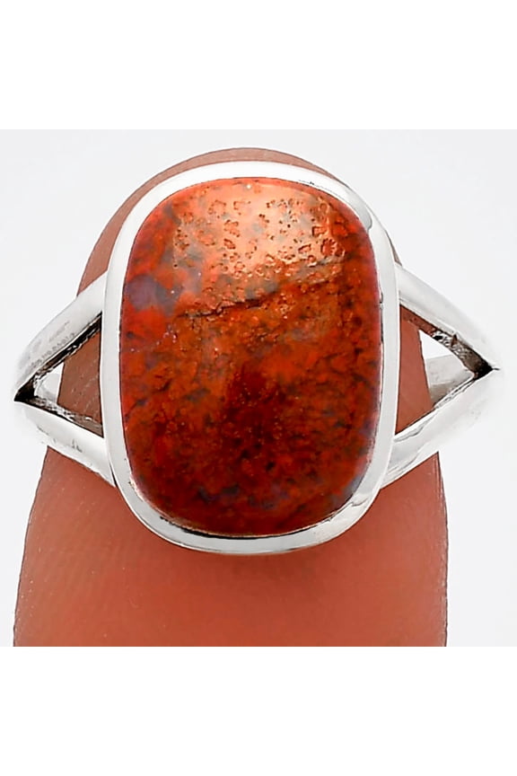 Natural Red Moss Agate 925 Sterling Silver Ring s.8 Jewelry R-1005 SDR230549