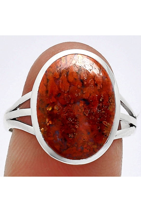 Natural Red Moss Agate 925 Sterling Silver Ring s.8 Jewelry R-1006 SDR239218