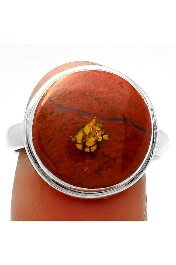 Natural Red Moss Agate 925 Sterling Silver Ring s.8 Jewelry R-1156 SDR165241