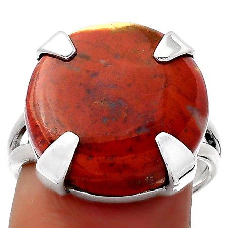 Natural Red Moss Agate 925 Sterling Silver Ring s.8 Jewelry R-1305 SDR157700