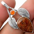 thumbnail image 1 of Natural Red Moss Agate & Carnelian 925 Sterling Silver Pendant Jewelry P-1416 SDP111752, 1 of 5