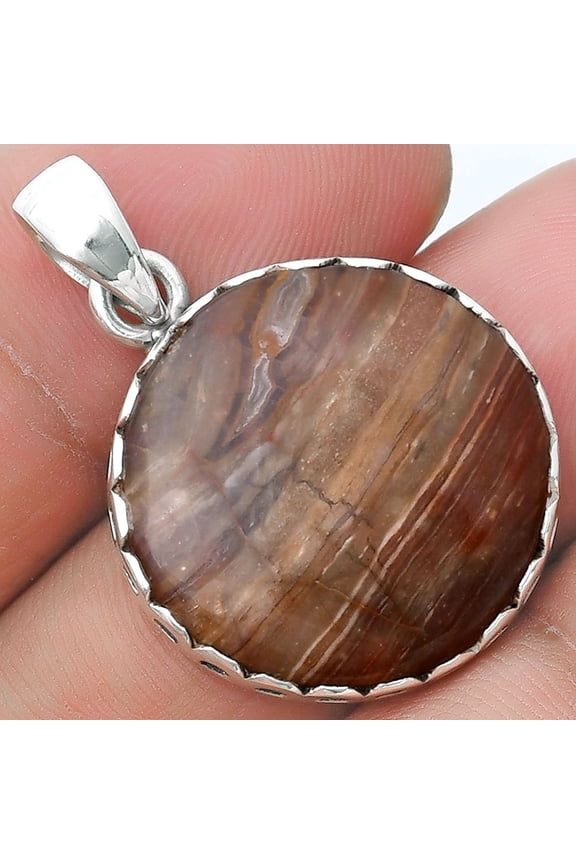 Natural Red Palm Root Agate 925 Sterling Silver Pendant Jewelry P-1637 SDP127081