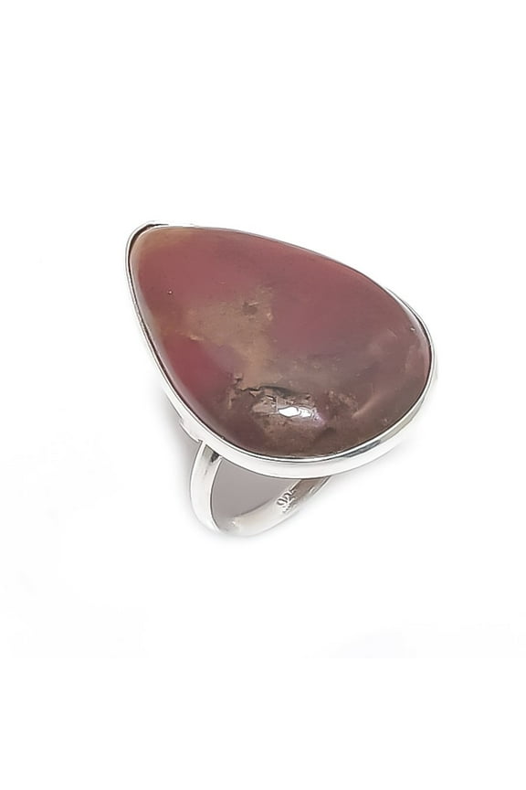 Natural Red River Jasper Gemstone 925 Sterling Silver Jewelry Ring Size 7