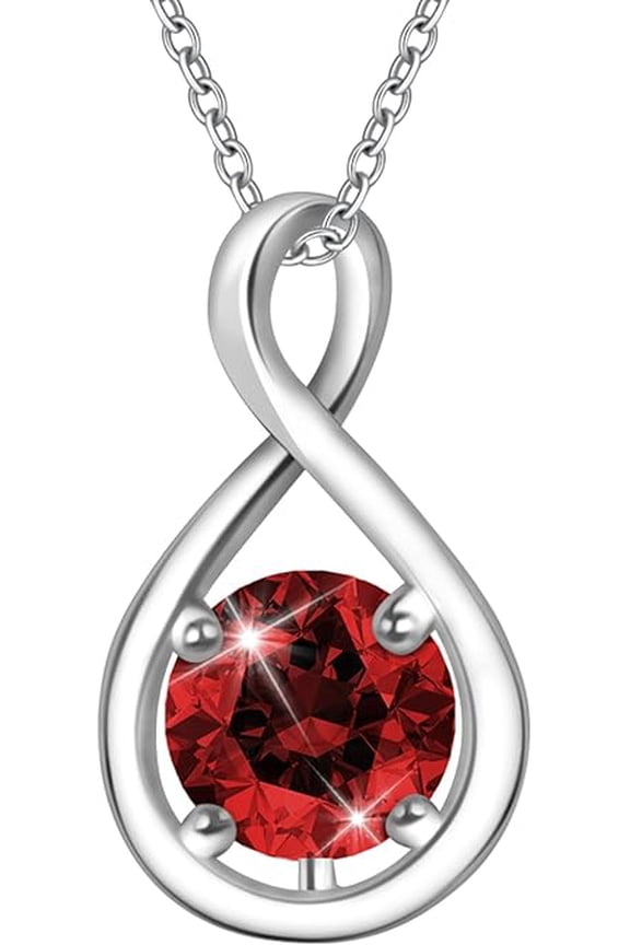 Natural Red Ruby and Created Red Ruby Necklace for Women, Dainty Jewelry Gift.