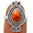 thumbnail image 1 of Natural Red Sponge Coral 925 Sterling Silver Ring s.7 Jewelry R-1108 SDR170736, 1 of 5