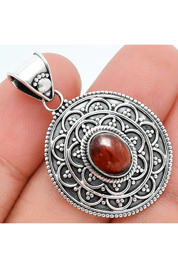 Natural Red Tiger Eye 925 Sterling Silver Pendant Jewelry P-1214 SDP157569