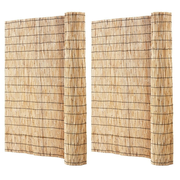 Natural Reed Fence 4ft x 16.4ft 2 Pack Reed Screen Curtains Outdoor Backyard Patio Balcony Garden Privacy Fencing Decorative Partition Panels