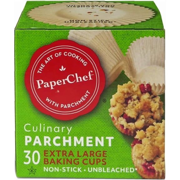 Natural Release Coated Parchment Baking Cups (30-Cups X-Large)