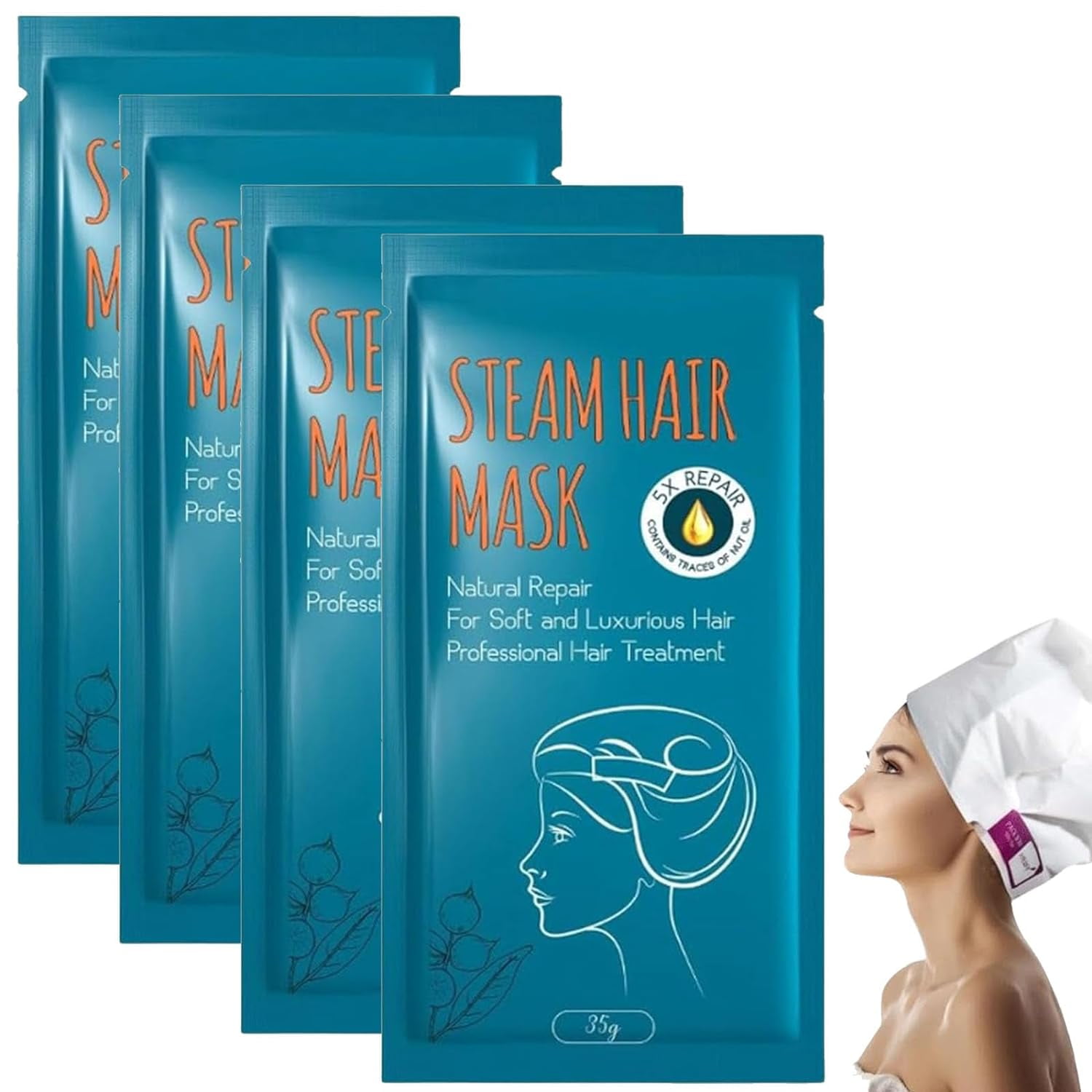 Natural Repair Steam Hair Mask, Heating Steam Hair Mask, Automatic