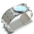 thumbnail image 1 of Natural Republic Larimar Gemstone 925 Sterling Silver Cuff Bangle Adj., 1 of 2
