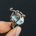thumbnail image 1 of Natural Republic Larimar Gemstone Handmade Copper Wire Wrap Ring Size 7, 1 of 4
