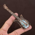 thumbnail image 1 of Natural Republic Larimar Handmade Copper Wire Wrap Guitar Pendant 4.53", 1 of 4