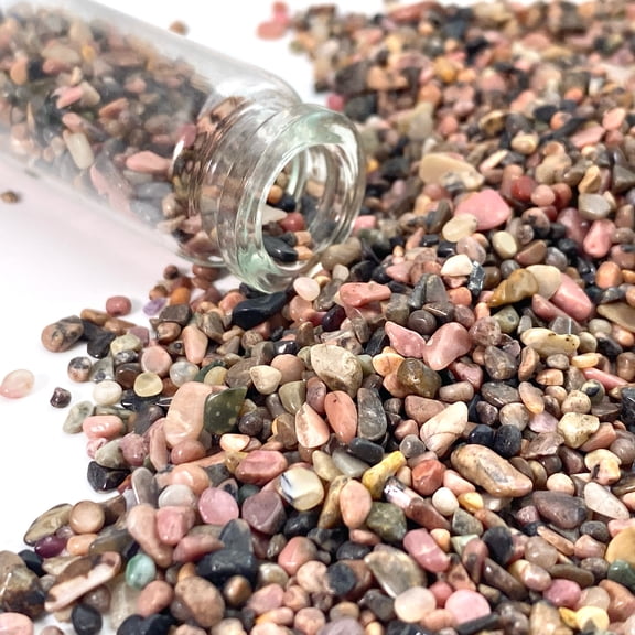 Natural Rhodonite Crystal Gravel Stone Chips, Mineral Ore Gemstone Pieces, Decorative Aquarium Stones for Home Decor, DIY Crafts, Terrarium & Display Use, 50g/100g Bag