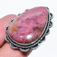 thumbnail image 1 of Natural Rhodonite Gemstone Handmade 925 Sterling Silver Gift Ring Size 7, 1 of 2