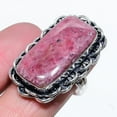 thumbnail image 1 of Natural Rhodonite Gemstone Handmade 925 Sterling Silver Gift Ring Size 8, 1 of 2