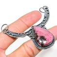 thumbnail image 1 of Natural Rhodonite Gemstone Handmade 925 Sterling Silver Pendant 2.64", 1 of 1