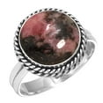 thumbnail image 1 of Natural Rhodonite Ring 925 Sterling Silver Handmade Jewelry, 1 of 6