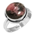 thumbnail image 1 of Natural Rhodonite Ring 925 Sterling Silver Handmade Jewelry, 1 of 6