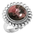 thumbnail image 1 of Natural Rhodonite Ring 925 Sterling Silver Handmade Jewelry, 1 of 6