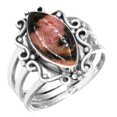 thumbnail image 1 of Natural Rhodonite Women Jewelry 925 Sterling Silver Ring, 1 of 6