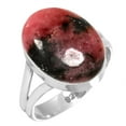 thumbnail image 1 of Natural Rhodonite Women Jewelry 925 Sterling Silver Ring, 1 of 6