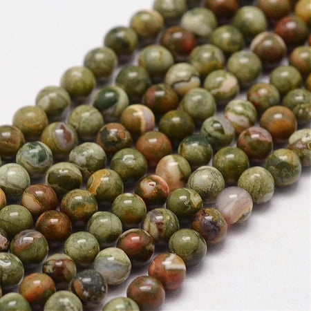 Natural Rhyolite Jasper Beads Strands Round 3mm Hole: 0.5mm about 122~125pcs/strand 16inch