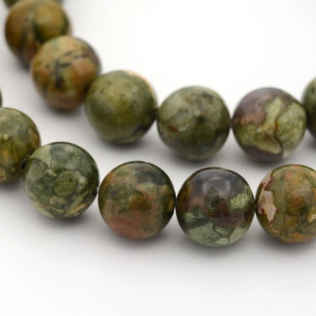 Natural Rhyolite Jasper Round Bead Strands 6mm Hole: 1mm about 31pcs/strand 7.5 inch