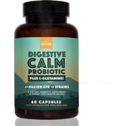Natural Rhythm Digestive Calm Probiotics with L-Glutamine for Digestive Health and Immune Support, 60 Capsules