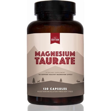 Natural Rhythm Magnesium Taurate Supplement for Heart Health, Muscle and Nerve Support, 120 Capsules