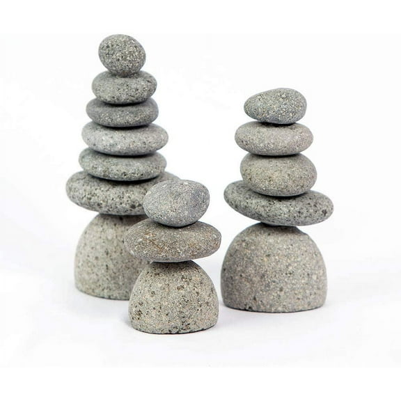 Natural River Mini Rock Cairn Stone Stacked Zen Garden Decoration Stone Set of 3 with Gift Box