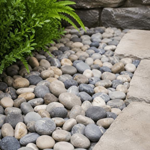 Natural River Rocks, 2-3 Inch Pebbles for Landscaping