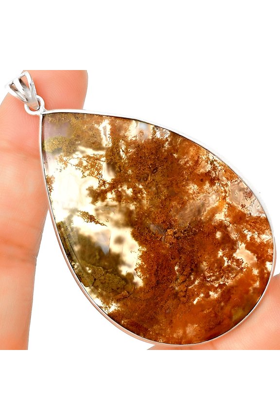Natural Robinson Ranch Plume Agate 925 Sterling Silver Pendant Jewelry P-1001 SDP135050