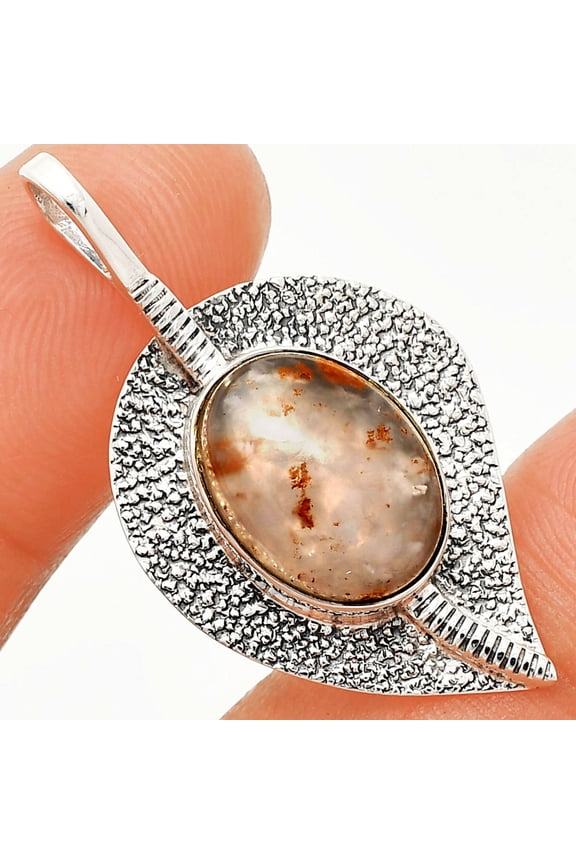 Natural Robinson Ranch Plume Agate 925 Sterling Silver Pendant Jewelry P-1218 SDP149536