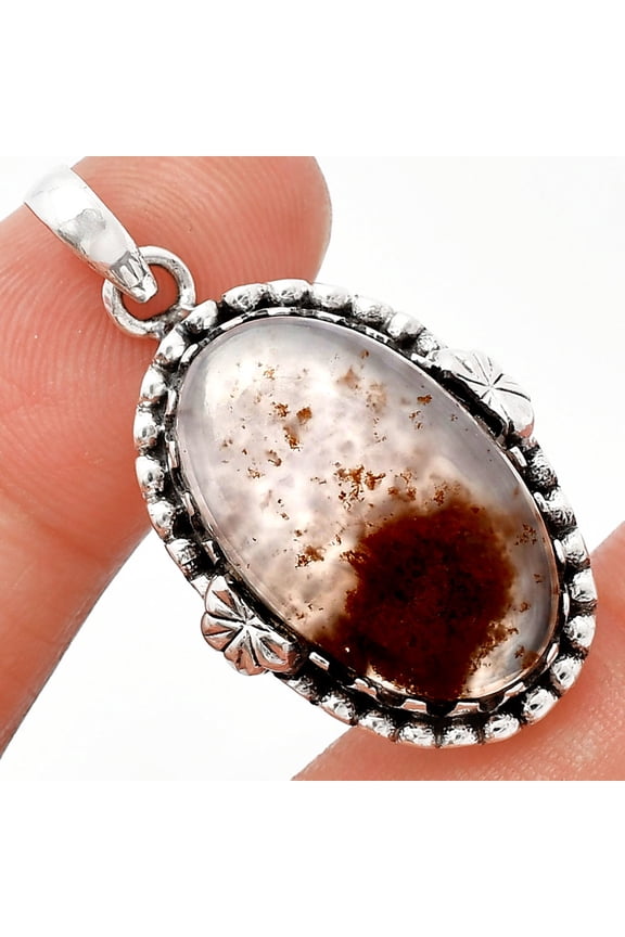 Natural Robinson Ranch Plume Agate 925 Sterling Silver Pendant Jewelry P-1730 SDP147925