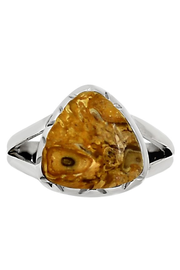 Natural Rock Calcy 925 Silver Plated Ring s.7 Jewelry WR99-10011