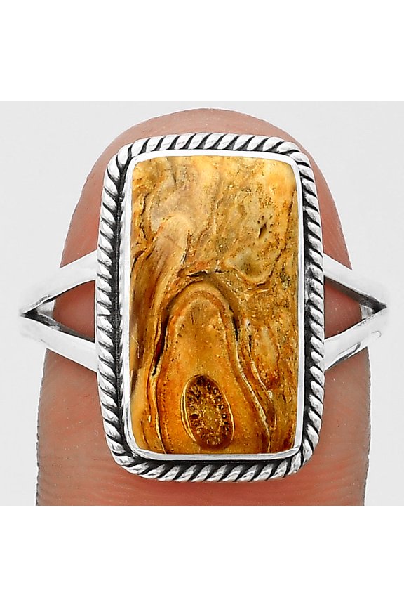 Natural Rock Calcy 925 Sterling Silver Ring s.9 Jewelry R-1010 SDR200878